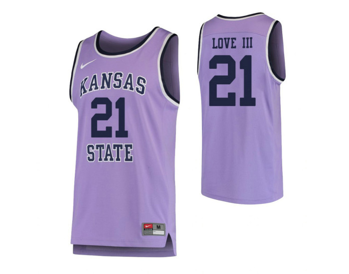 Youth Kansas State Wildcats #21 James Love III Authentic College Basketball Jersey Purple