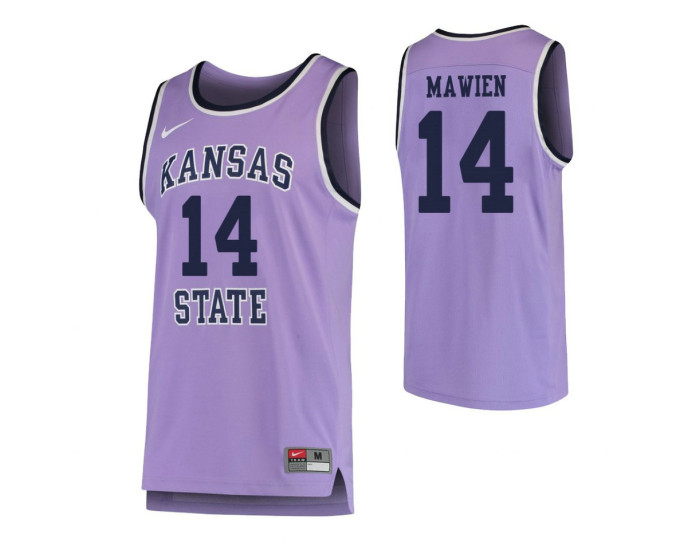Kansas State Wildcats #14 Makol Mawien Authentic College Basketball Jersey Purple