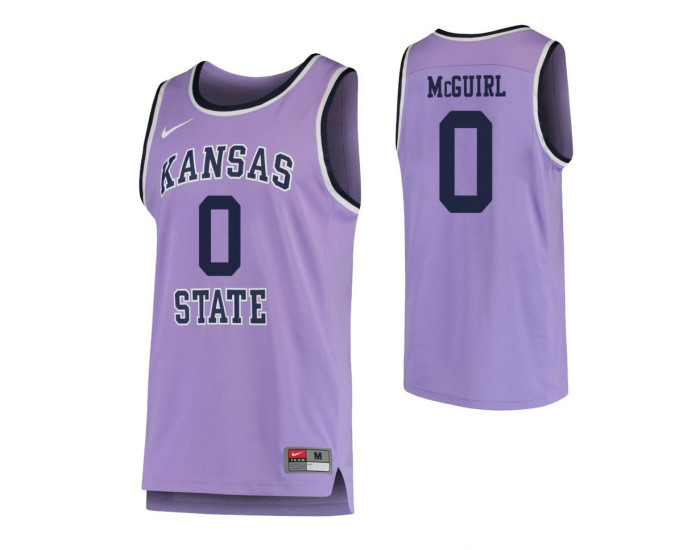 Kansas State Wildcats #0 Mike McGuirl Authentic College Basketball Jersey Purple