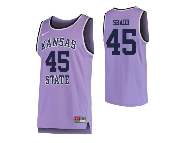 Kansas State Wildcats #45 Nigel Shadd Authentic College Basketball Jersey Purple