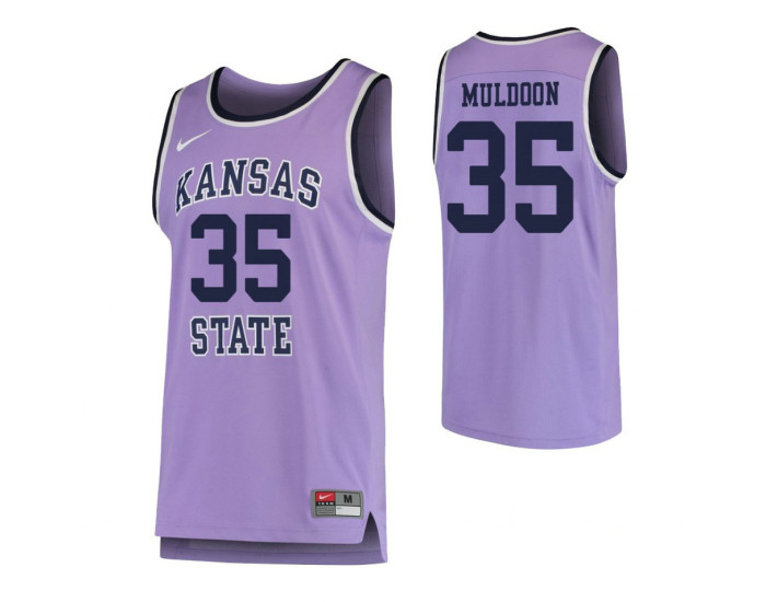 Kansas State Wildcats #35 Patrick Muldoon Authentic College Basketball Jersey Purple