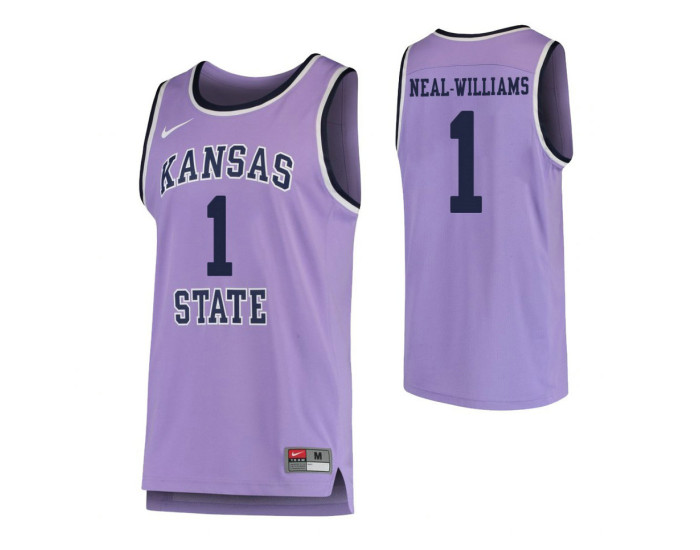 Kansas State Wildcats #1 Shaun Neal-Williams Authentic College Basketball Jersey Purple