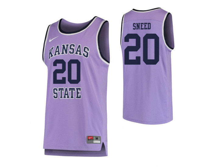 Kansas State Wildcats #20 Xavier Sneed Authentic College Basketball Jersey Purple