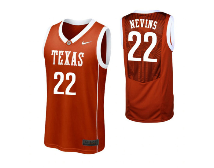 Youth Texas Longhorns #22 Blake Nevins Authentic College Basketball Jersey Burnt Orange