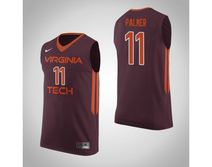 Virginia Tech Hokies #11 Brendan Palmer Authentic College Basketball Jersey Maroon