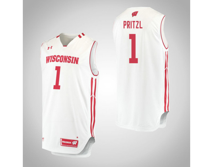 Youth Wisconsin Badgers #1 Brevin Pritzl Replica College Basketball Jersey White