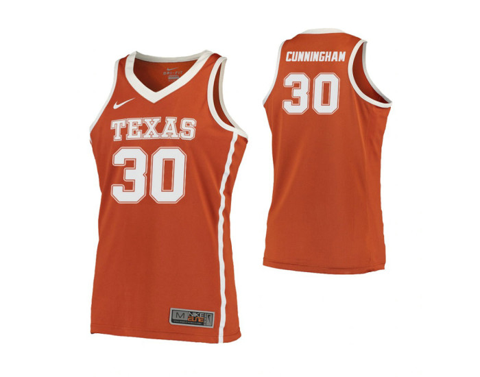 Texas Longhorns #30 Brock Cunningham Road Authentic College Basketball Jersey Orange