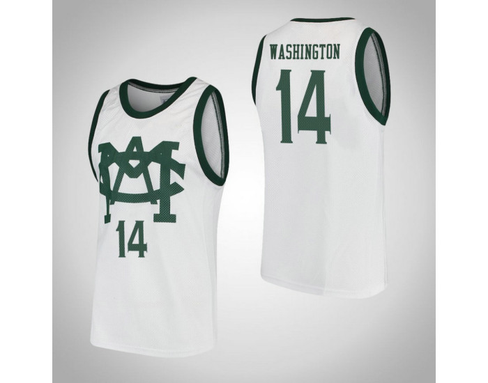 Michigan State Spartans #14 Brock Washington Vault MAC Replica College Basketball Jersey White