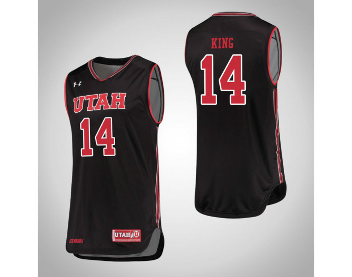 Utah Utes #14 Brooks King Replica College Basketball Jersey Black