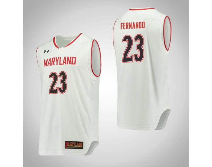 Maryland Terrapins #23 Bruno Fernando Replica College Basketball Jersey White