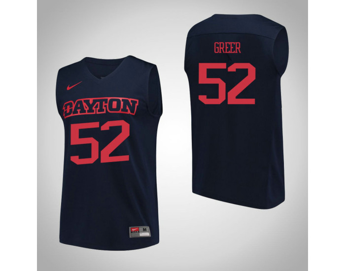 Dayton Flyers #52 Camron Greer Performance Authentic College Basketball Jersey Navy