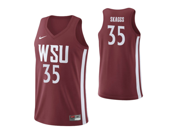 Youth Washington State Cougars #35 Carter Skaggs Home Replica College Basketball Jersey Crimson