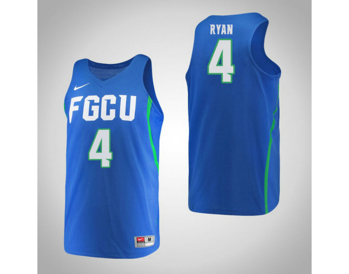 Florida Gulf Coast Eagles #4 Chandler Ryan Authentic College Basketball Jersey Blue