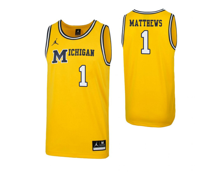 Youth Michigan Wolverines #1 Charles Matthews 1989 Throwback Authentic College Basketball Jersey Maize