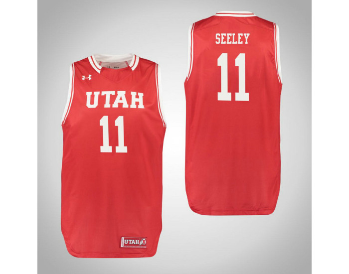 Utah Utes #11 Chris Seeley Replica College Basketball Jersey Red