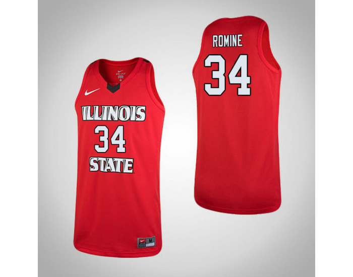 Illinois State Redbirds #34 Christian Romine Replica College Basketball Jersey Red