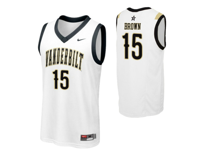 Youth Vanderbilt Commodores Clevon Brown Replica College Basketball Jersey White