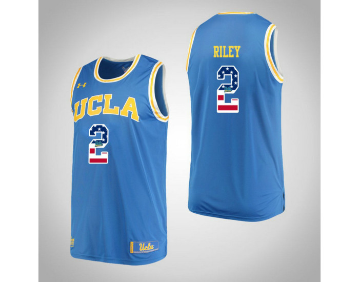UCLA Bruins #2 Cody Riley USA Flag Replica College Basketball Jersey Blue