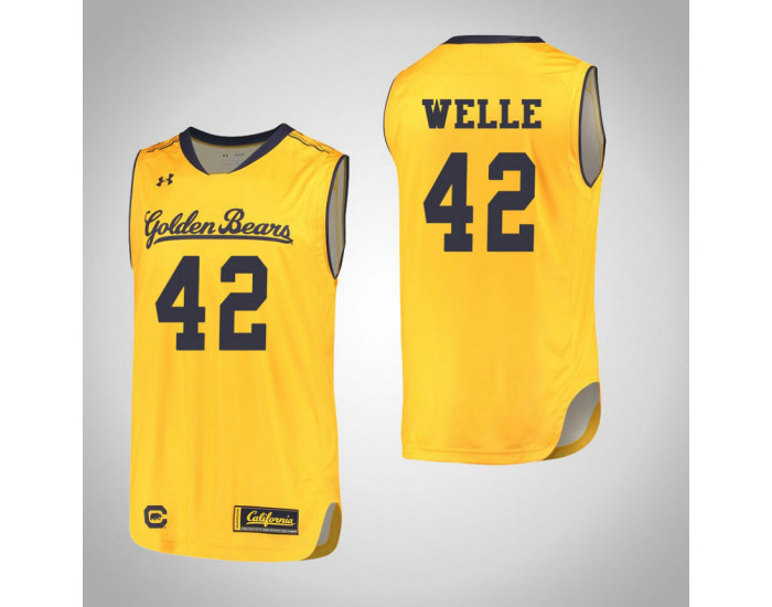 California Golden Bears #42 Cole Welle Authentic College Basketball Jersey Gold