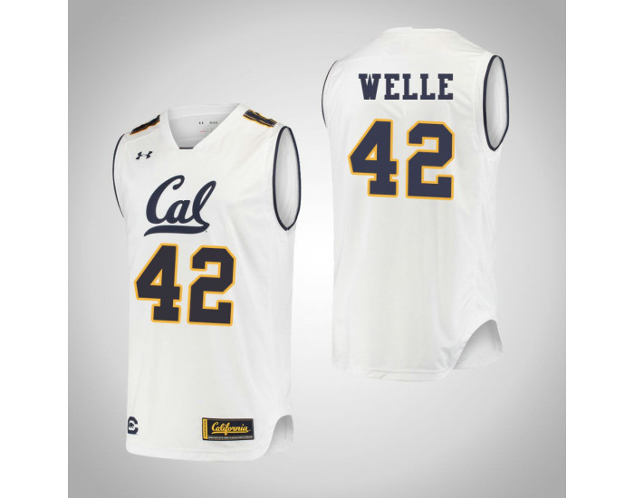California Golden Bears #42 Cole Welle Authentic College Basketball Jersey White