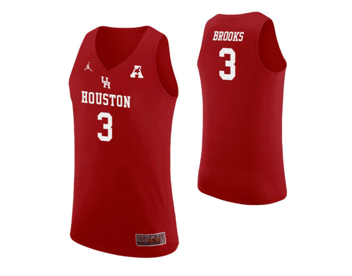Houston Cougars #3 Armoni Brooks Authentic College Basketball Jersey Red