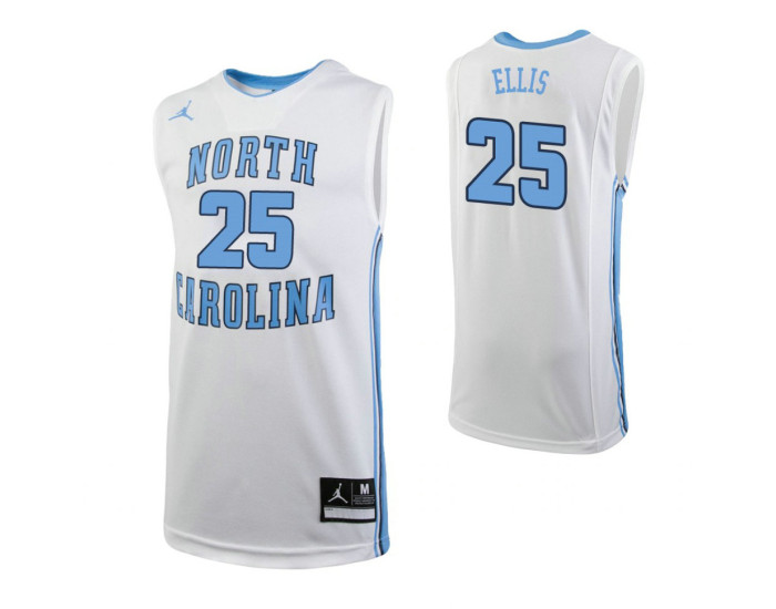Youth North Carolina Tar Heels #25 Caleb Ellis Authentic College Basketball Jersey White