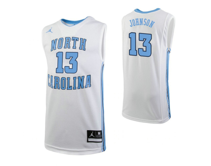 Youth North Carolina Tar Heels #13 Cameron Johnson Authentic College Basketball Jersey White