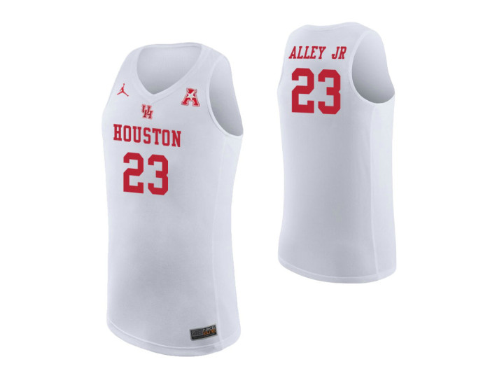 Houston Cougars #23 Cedrick Alley Jr. Replica College Basketball Jersey White
