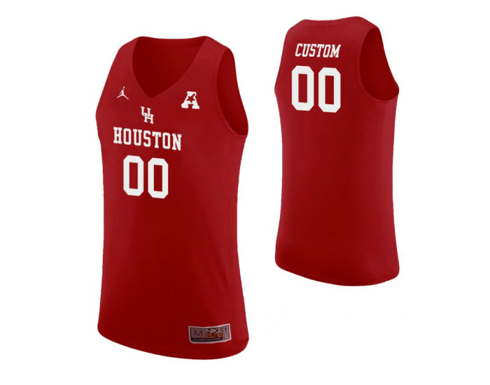 Houston Cougars Custom College Basketball Replica Jersey Red