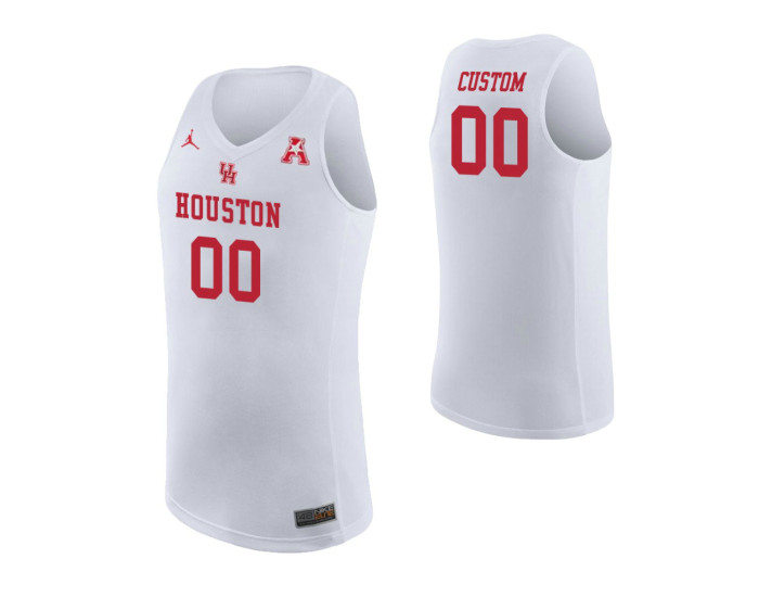 Houston Cougars Custom College Basketball Replica Jersey White