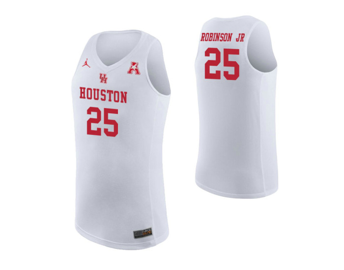 Houston Cougars #25 Galen Robinson Jr. Authentic College Basketball Jersey White