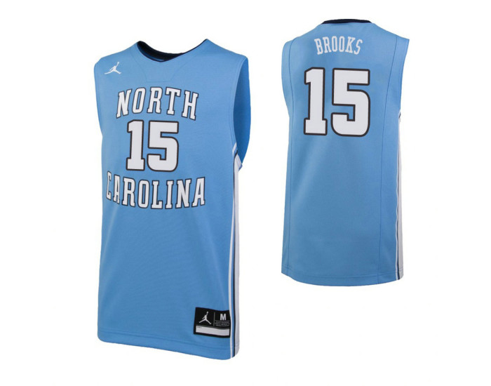 North Carolina Tar Heels #15 Garrison Brooks Authentic College Basketball Jersey Carolina Blue