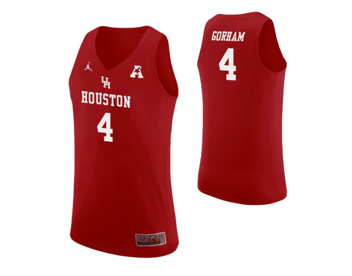Youth Houston Cougars #4 Justin Gorham Replica College Basketball Jersey Red