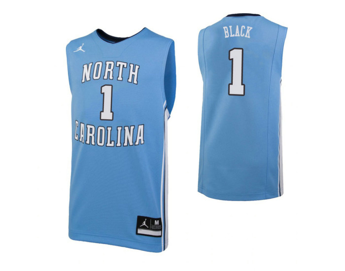 Youth North Carolina Tar Heels #1 Leaky Black Replica College Basketball Jersey Carolina Blue