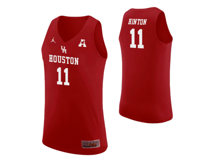 Youth Houston Cougars #11 Nate Hinton Authentic College Basketball Jersey Red