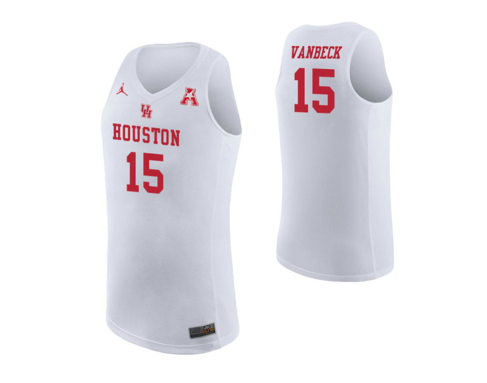 Youth Houston Cougars #15 Neil VanBeck Replica College Basketball Jersey White
