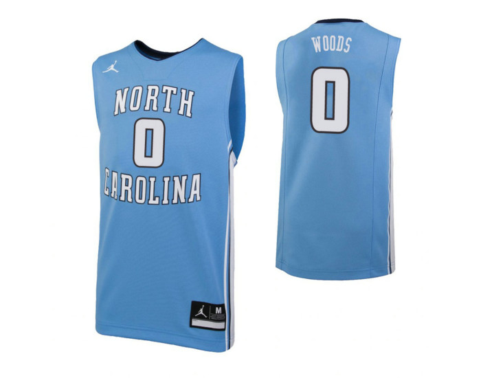 Youth North Carolina Tar Heels #0 Seventh Woods Replica College Basketball Jersey Carolina Blue