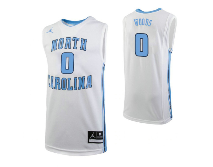 Youth North Carolina Tar Heels #0 Seventh Woods Authentic College Basketball Jersey White
