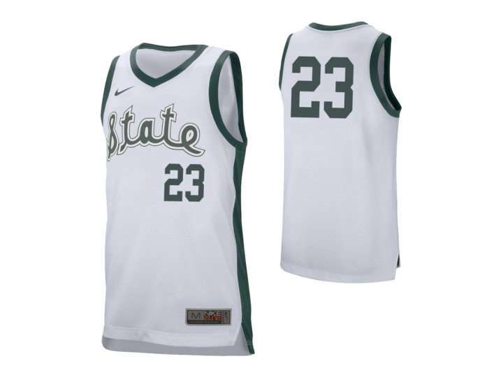 Michigan State Spartans #23 Xavier Tillman Retro Performance Authentic College Basketball Jersey White