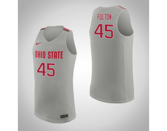 Youth Ohio State Buckeyes #45 Connor Fulton Replica College Basketball Jersey Pure Gray