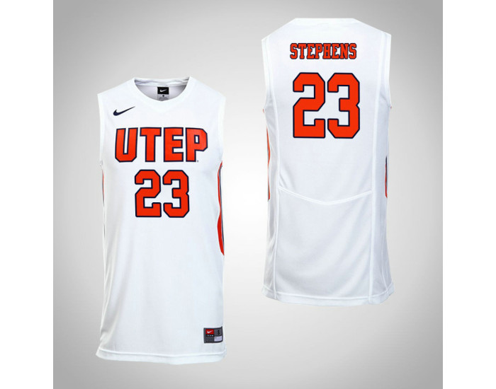 UTEP Miners #23 Corbin Stephens Replica College Basketball Jersey White