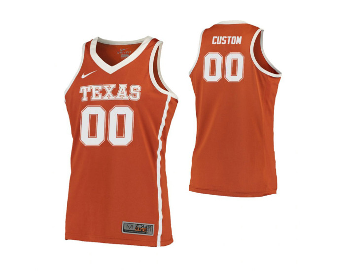 Men's Texas Longhorns #00 Custom College Basketball Road Jersey Orange