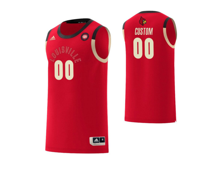 Men's Louisville Cardinals #00 Custom College Basketball Harlem Renaissance Jersey Red