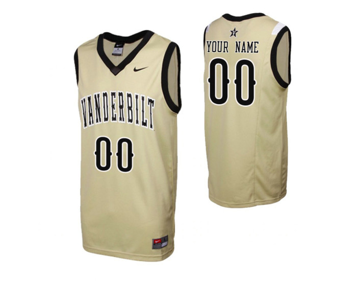 Replica Vanderbilt Commodores Custom College Basketball Jersey Gold