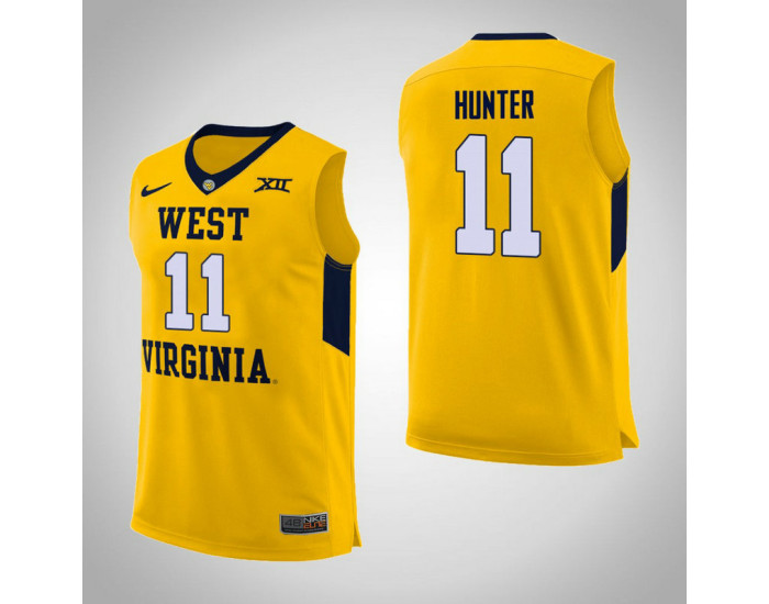 Youth West Virginia Mountaineers #11 D'Angelo Hunter Replica College Basketball Jersey Yellow