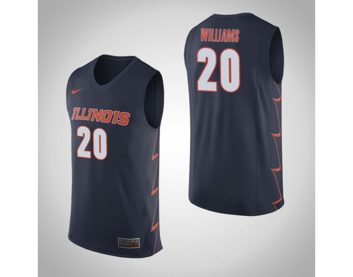 Youth Illinois Fighting Illini #20 Da'Monte Williams Replica College Basketball Jersey Navy