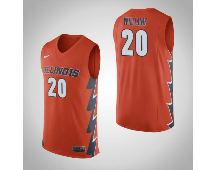 Youth Illinois Fighting Illini #20 Da'Monte Williams Authentic College Basketball Jersey Orange