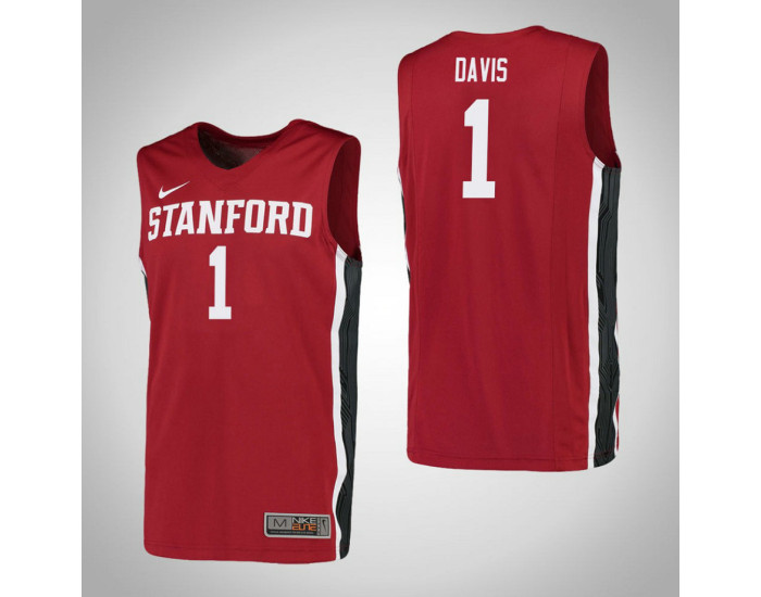 Stanford Cardinal #1 Daejon Davis Authentic College Basketball Jersey Red