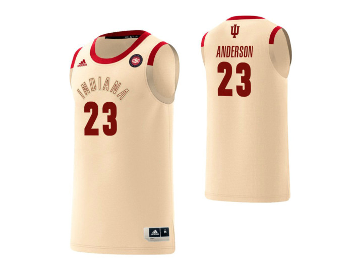 Indiana Hoosiers #23 Damezi Anderson Harlem Renaissance Authentic College Basketball Jersey Cream