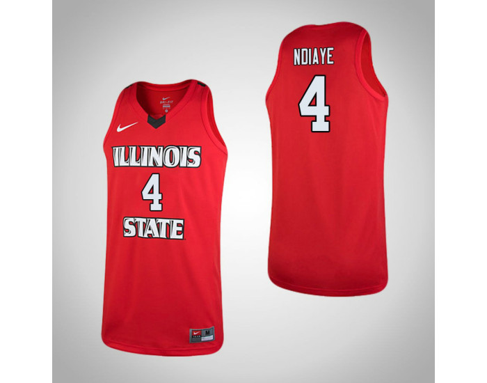 Illinois State Redbirds #4 Daouda Ndiaye Authentic College Basketball Jersey Red